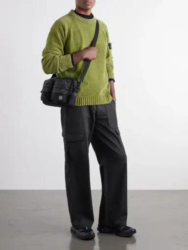 Stone Island Logo-Appliquéd Coated Cotton-Ripstop Messenger Bag - Men | Thumbnail 2 Stone Island Logo-Appliquéd Coated Cotton-Ripstop Messenger Bag - Men | Thumbnail 2