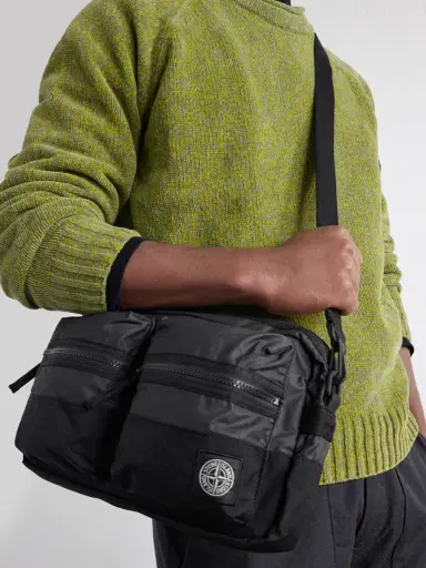 Stone Island Logo-Appliquéd Coated Cotton-Ripstop Messenger Bag - Men | Thumbnail 3 Stone Island Logo-Appliquéd Coated Cotton-Ripstop Messenger Bag - Men | Thumbnail 3
