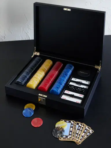 Smythson Panama Cross-Grain Leather Poker Set - Men | Thumbnail 2