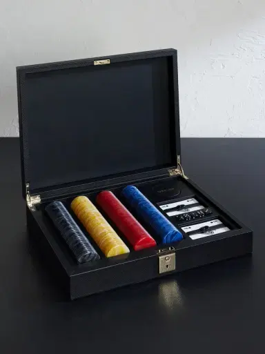 Smythson Panama Cross-Grain Leather Poker Set - Men | Thumbnail 3