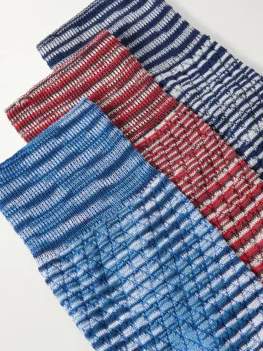 Missoni Three-Pack Crochet-Knit Cotton-Blend Socks - Men | Thumbnail 2