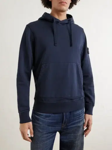 Stone Island Logo-Appliquéd Organic Cotton-Jersey Hoodie - Men | Thumbnail 3 Stone Island Logo-Appliquéd Organic Cotton-Jersey Hoodie - Men | Thumbnail 3