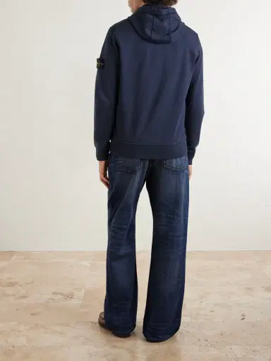 Stone Island Logo-Appliquéd Organic Cotton-Jersey Hoodie - Men | Thumbnail 4 Stone Island Logo-Appliquéd Organic Cotton-Jersey Hoodie - Men | Thumbnail 4