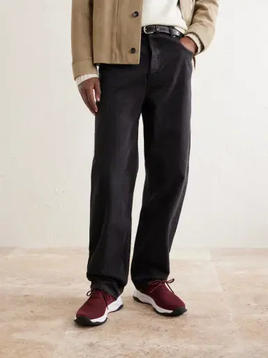 Berluti Shadow Leather-Trimmed Stretch-Knit Sneakers - Men | Thumbnail 2
