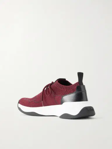 Berluti Shadow Leather-Trimmed Stretch-Knit Sneakers - Men | Thumbnail 4