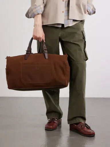 Bleu de Chauffe Voyage Leather-Trimmed Suede Weekend Bag - Men | Thumbnail 2