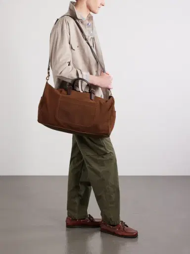 Bleu de Chauffe Voyage Leather-Trimmed Suede Weekend Bag - Men | Thumbnail 3