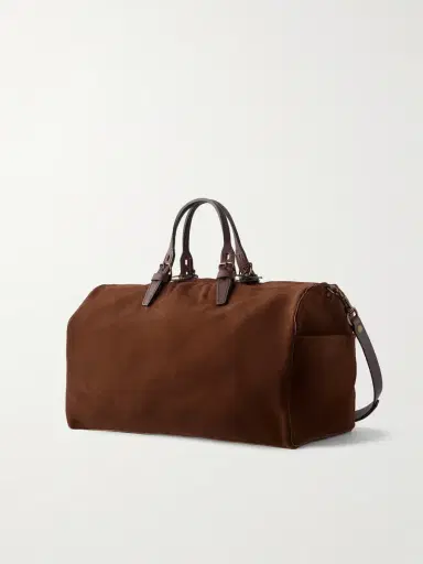 Bleu de Chauffe Voyage Leather-Trimmed Suede Weekend Bag - Men | Thumbnail 4