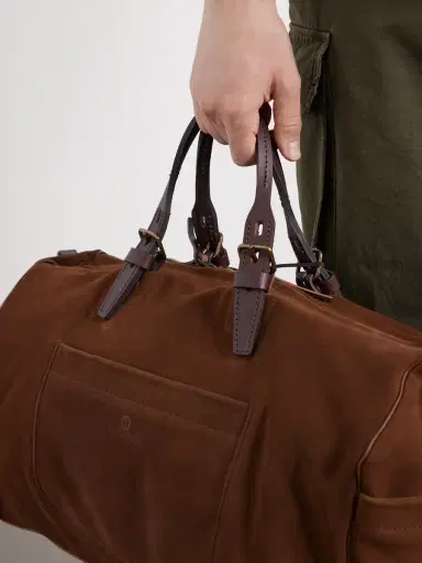 Bleu de Chauffe Voyage Leather-Trimmed Suede Weekend Bag - Men | Thumbnail 5