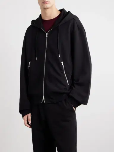 Dries Van Noten Cotton-Jersey Zip-Up Hoodie - Men | Thumbnail 3