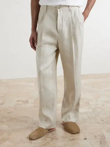 Kaptain Sunshine Straight-Leg Linen and Silk-Blend Trousers - Men | Thumbnail 3 Kaptain Sunshine Straight-Leg Linen and Silk-Blend Trousers - Men | Thumbnail 3