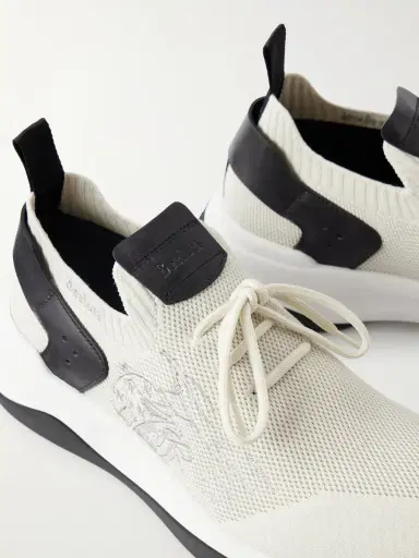 Berluti Shadow Logo-Embroidered Leather-Trimmed Stretch-Knit Sneakers - Men | Thumbnail 5 Berluti Shadow Logo-Embroidered Leather-Trimmed Stretch-Knit Sneakers - Men | Thumbnail 5