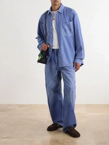 JW Anderson Logo-Embroidered Cotton-Twill Shirt - Men | Thumbnail 2 JW Anderson Logo-Embroidered Cotton-Twill Shirt - Men | Thumbnail 2
