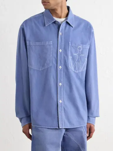 JW Anderson Logo-Embroidered Cotton-Twill Shirt - Men | Thumbnail 3 JW Anderson Logo-Embroidered Cotton-Twill Shirt - Men | Thumbnail 3
