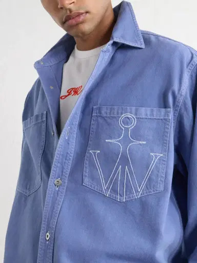 JW Anderson Logo-Embroidered Cotton-Twill Shirt - Men | Thumbnail 6 JW Anderson Logo-Embroidered Cotton-Twill Shirt - Men | Thumbnail 6