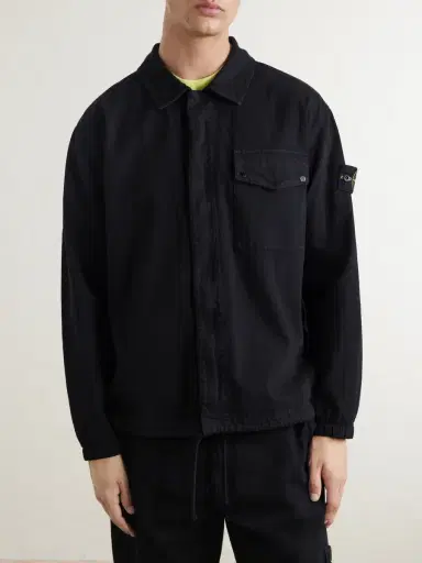 Stone Island Herringbone Cotton Overshirt - Men | Thumbnail 3 Stone Island Herringbone Cotton Overshirt - Men | Thumbnail 3