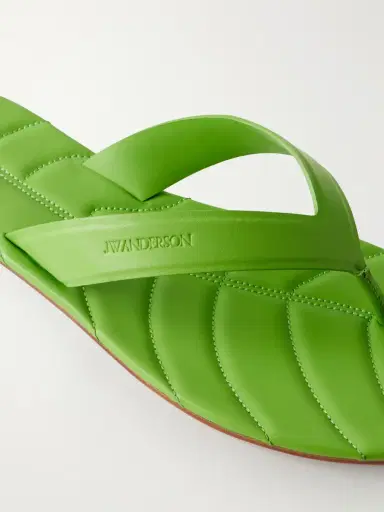JW Anderson Leaf Logo-Debossed Leather Sandals - Men | Thumbnail 4