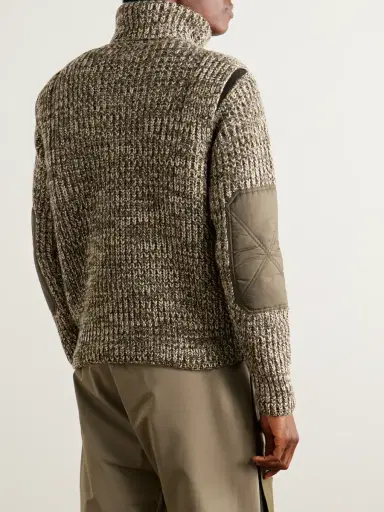Moncler Grenoble Shell-Trimmed Virgin Wool Rollneck Sweater - Men | Thumbnail 4