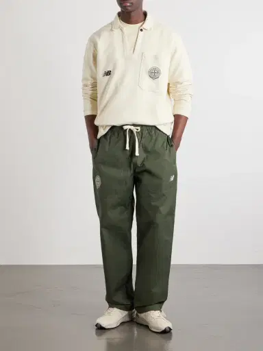 Stone Island New Balance Logo-Print Cotton-Jersey Polo Sweater - Men | Thumbnail 2 Stone Island New Balance Logo-Print Cotton-Jersey Polo Sweater - Men | Thumbnail 2