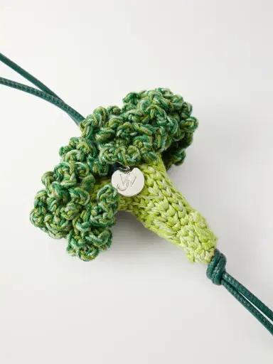 JW Anderson Broccoli Crocheted Cotton and Leather Bag Charm - Men | Thumbnail 3 JW Anderson Broccoli Crocheted Cotton and Leather Bag Charm - Men | Thumbnail 3