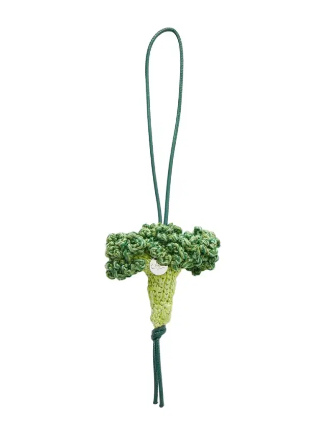 JW Anderson Broccoli Crocheted Cotton and Leather Bag Charm - Men