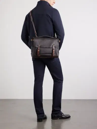 Bleu de Chauffe Eclair Full-Grain Leather Messenger Bag - Men | Thumbnail 3