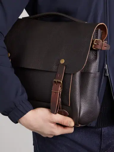 Bleu de Chauffe Eclair Full-Grain Leather Messenger Bag - Men | Thumbnail 5