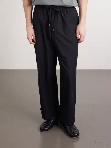 ATON Wide-Leg Cotton-Blend Gabardine Drawstring Trousers - Men | Thumbnail 3 ATON Wide-Leg Cotton-Blend Gabardine Drawstring Trousers - Men | Thumbnail 3