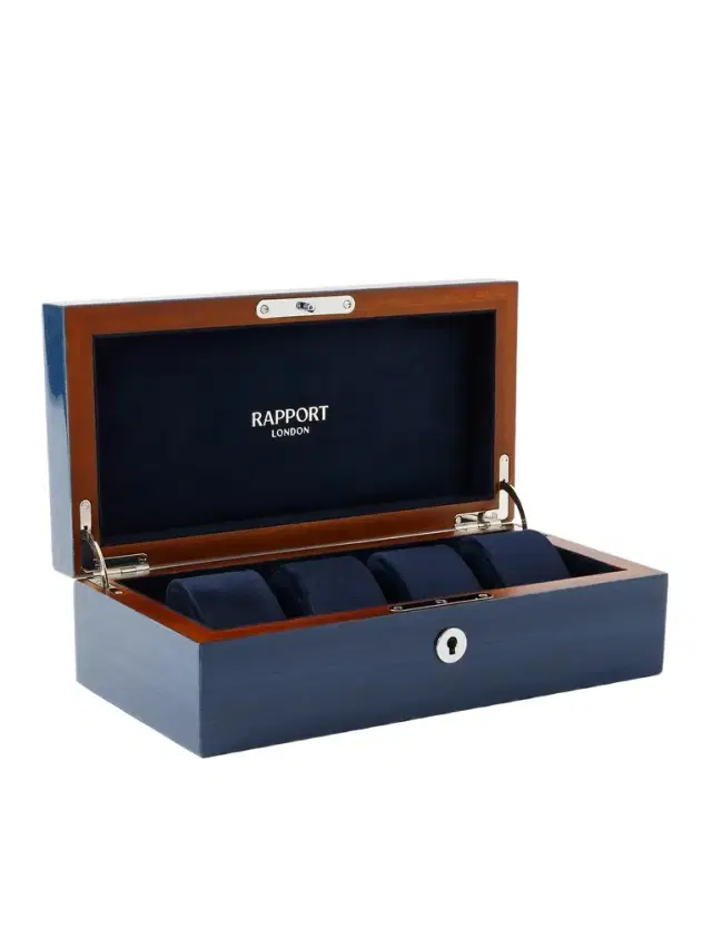 Rapport London Heritage Lacquered Cedar 4-Piece Watch Box - Men