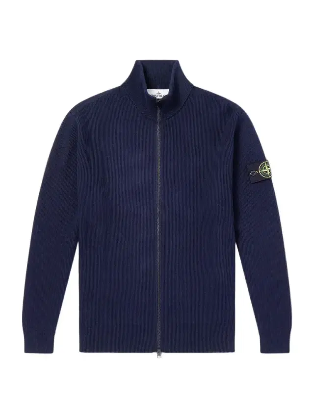 Ribbed-Knit Organic Cotton Zip-Up Cardigan - Men Ribbed-Knit Organic Cotton Zip-Up Cardigan - Men