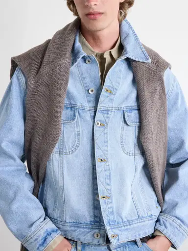 Studio Nicholson Derby Cropped Denim Jacket - Men | Thumbnail 6 Studio Nicholson Derby Cropped Denim Jacket - Men | Thumbnail 6