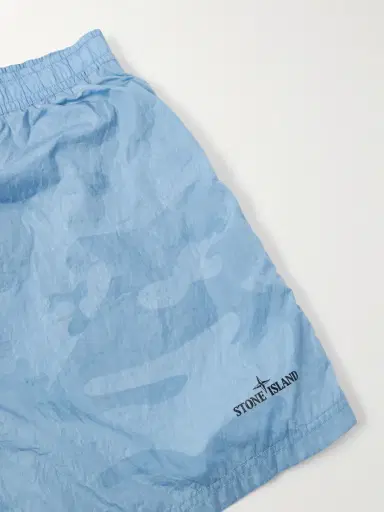 Stone Island Straight-Leg Mid-Length Water Reactive Camo Shell Swim Shorts - Men | Thumbnail 4 Stone Island Straight-Leg Mid-Length Water Reactive Camo Shell Swim Shorts - Men | Thumbnail 4