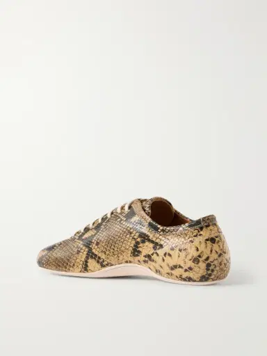 Dries Van Noten Snake-Effect Leather Sneakers - Men | Thumbnail 4