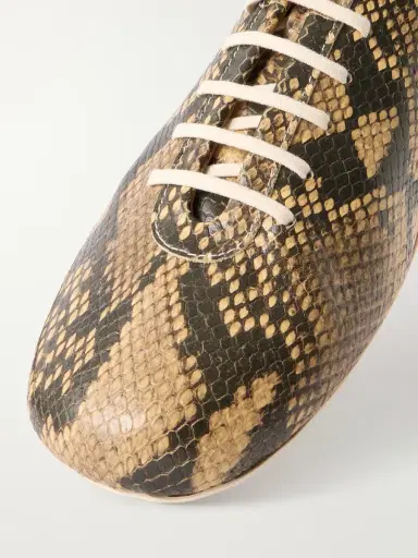 Dries Van Noten Snake-Effect Leather Sneakers - Men | Thumbnail 5