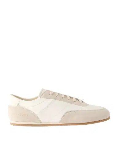 Common Projects Minimal Runner Suede-Trimmed Leather Sneakers - Men | Thumbnail 1 Common Projects Minimal Runner Suede-Trimmed Leather Sneakers - Men | Thumbnail 1