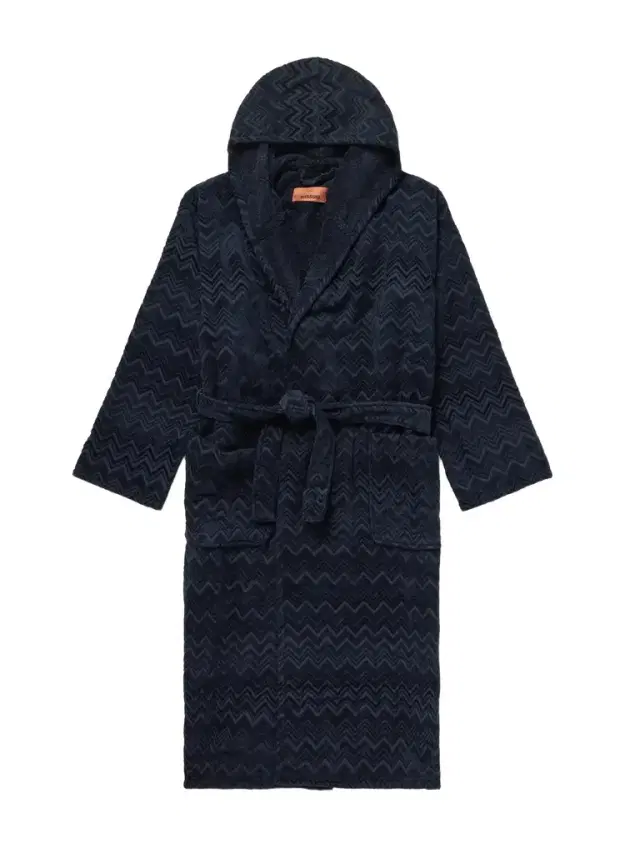 Missoni Home Chalk Striped Cotton-Terry Jacquard Hooded Robe - Men