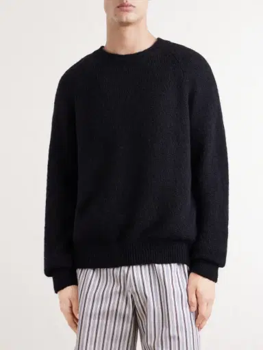 Dries Van Noten Brushed Alpaca and Wool-Blend Sweater - Men | Thumbnail 3