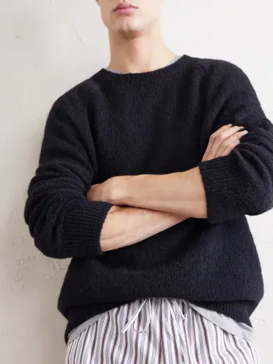 Dries Van Noten Brushed Alpaca and Wool-Blend Sweater - Men | Thumbnail 5