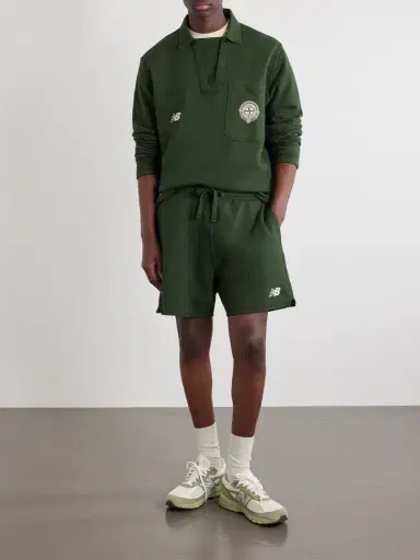 Stone Island New Balance Cotton-Jersey Drawstring Shorts - Men | Thumbnail 2 Stone Island New Balance Cotton-Jersey Drawstring Shorts - Men | Thumbnail 2