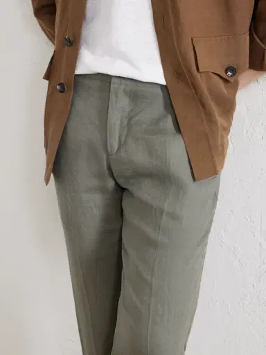 Kiton Tapered Linen Trousers - Men | Thumbnail 5 Kiton Tapered Linen Trousers - Men | Thumbnail 5