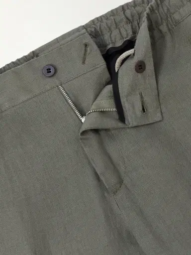 Kiton Tapered Linen Trousers - Men | Thumbnail 6 Kiton Tapered Linen Trousers - Men | Thumbnail 6