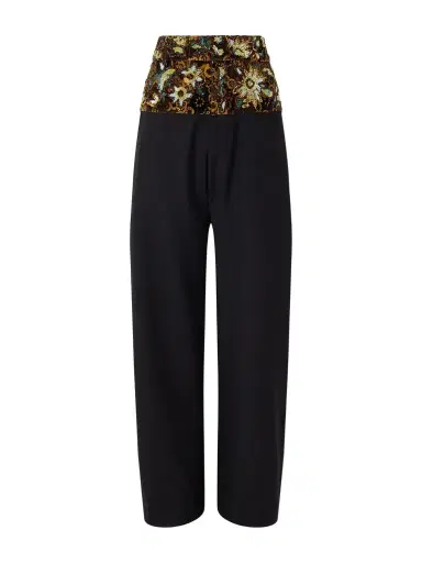 Dries Van Noten Wide-Leg Embellished Velvet-Trimmed Wool and Cotton-Blend Gabardine Trousers - Men | Thumbnail 1