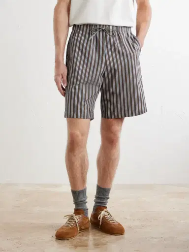 Dries Van Noten Piperi Straight-Leg Striped Cotton Shorts - Men | Thumbnail 3