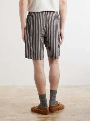 Dries Van Noten Piperi Straight-Leg Striped Cotton Shorts - Men | Thumbnail 4