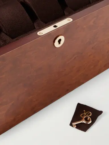 Rapport London Heritage Burr Walnut 16-Piece Watch Box - Men | Thumbnail 4
