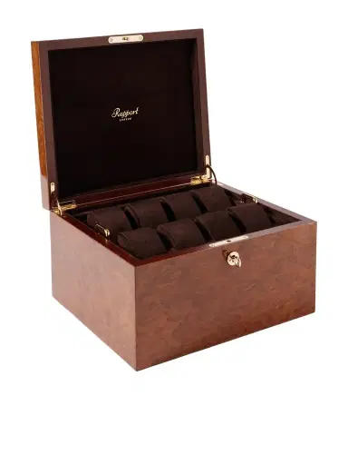 Rapport London Heritage Burr Walnut 16-Piece Watch Box - Men | Thumbnail 1