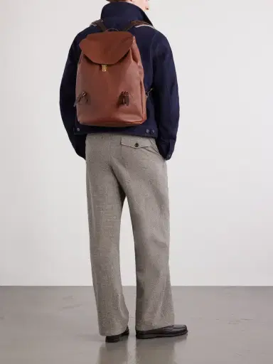 Bleu de Chauffe Zibeline Full-Grain Leather Backpack - Men | Thumbnail 3 Bleu de Chauffe Zibeline Full-Grain Leather Backpack - Men | Thumbnail 3