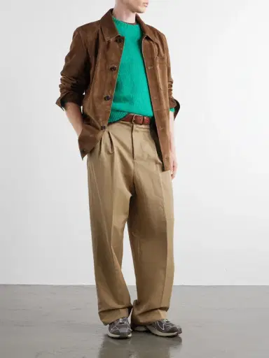 AMI PARIS Carrot Straight-Leg Pleated Cotton and Linen-Blend Trousers - Men | Thumbnail 2 AMI PARIS Carrot Straight-Leg Pleated Cotton and Linen-Blend Trousers - Men | Thumbnail 2