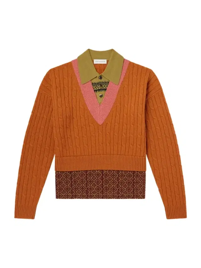 Dries Van Noten Jacquard-Trimmed Cable-Knit Wool and Cotton-Blend Sweater - Men