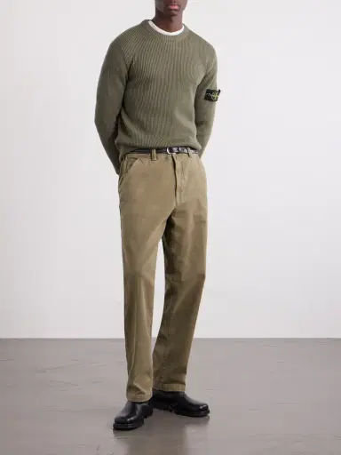 Stone Island Logo-Appliquéd Ribbed Cotton-Blend Sweater - Men | Thumbnail 2